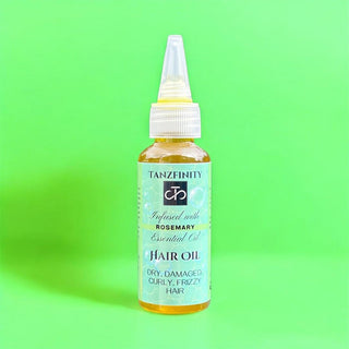 Tanzfinity Hair Oil for DRY, DAMAGED, CURLY, FRIZZY Hair - Infused with Rosemary Essential Oil