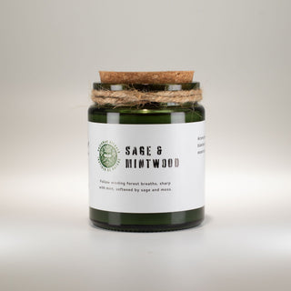 Greenman Woodwick Soy Candle - Sage & Mintwood